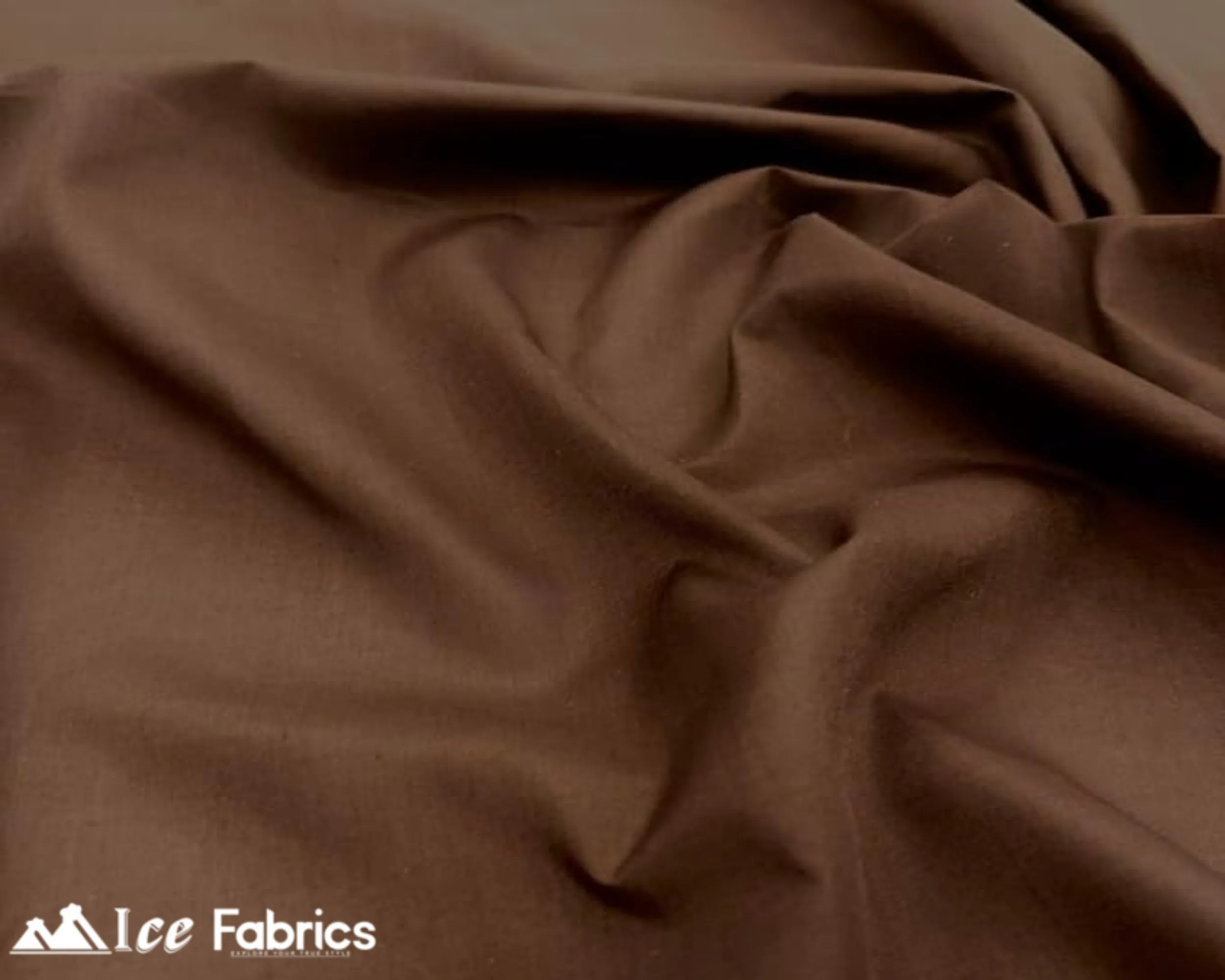 Brown Broadcloth Polyester Cotton Fabric | Poly Cotton Fabric