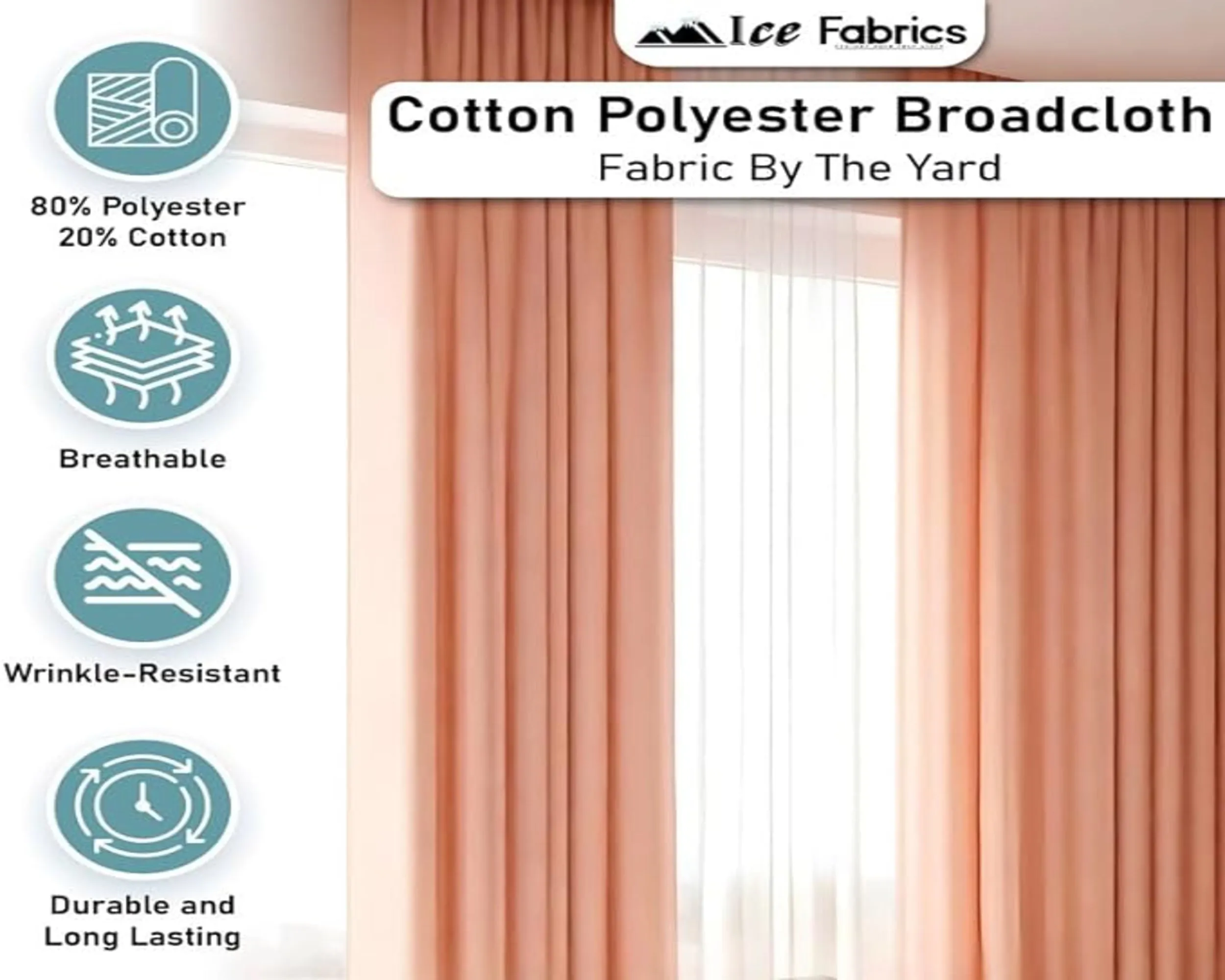 Brown Broadcloth Polyester Cotton Fabric | Poly Cotton Fabric
