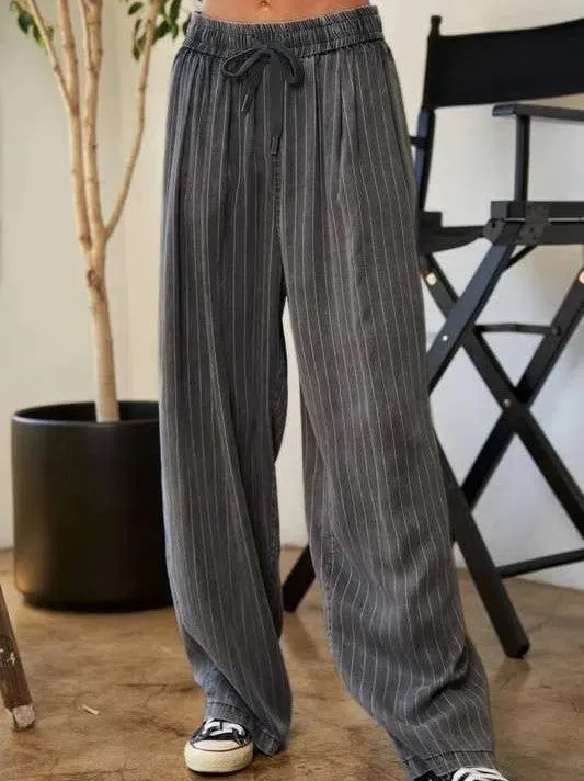 Following Your Own Path Stripe Button Down Shirt   Long Pants Set