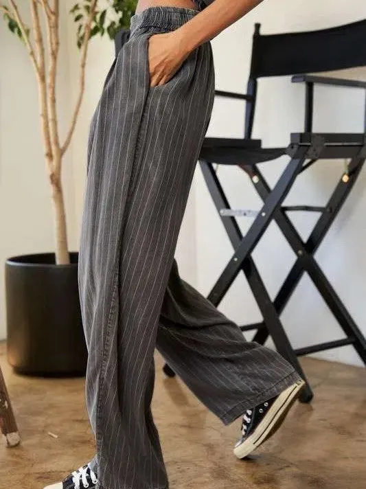 Following Your Own Path Stripe Button Down Shirt   Long Pants Set