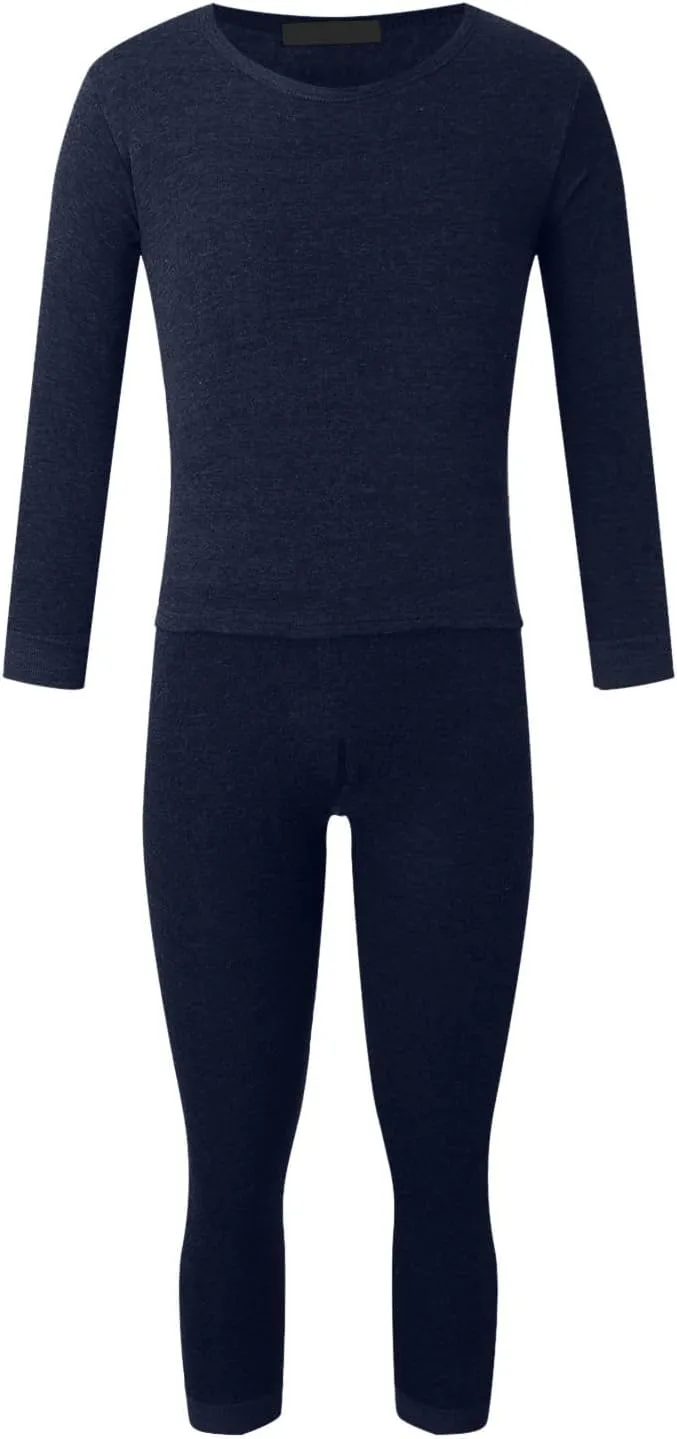 Mens Thermal Pajamas Sets, Cotton Soft Sleepwear Long Sleeve Top & Bottoms PJs, Winter Warm Pajamas Sets For Men