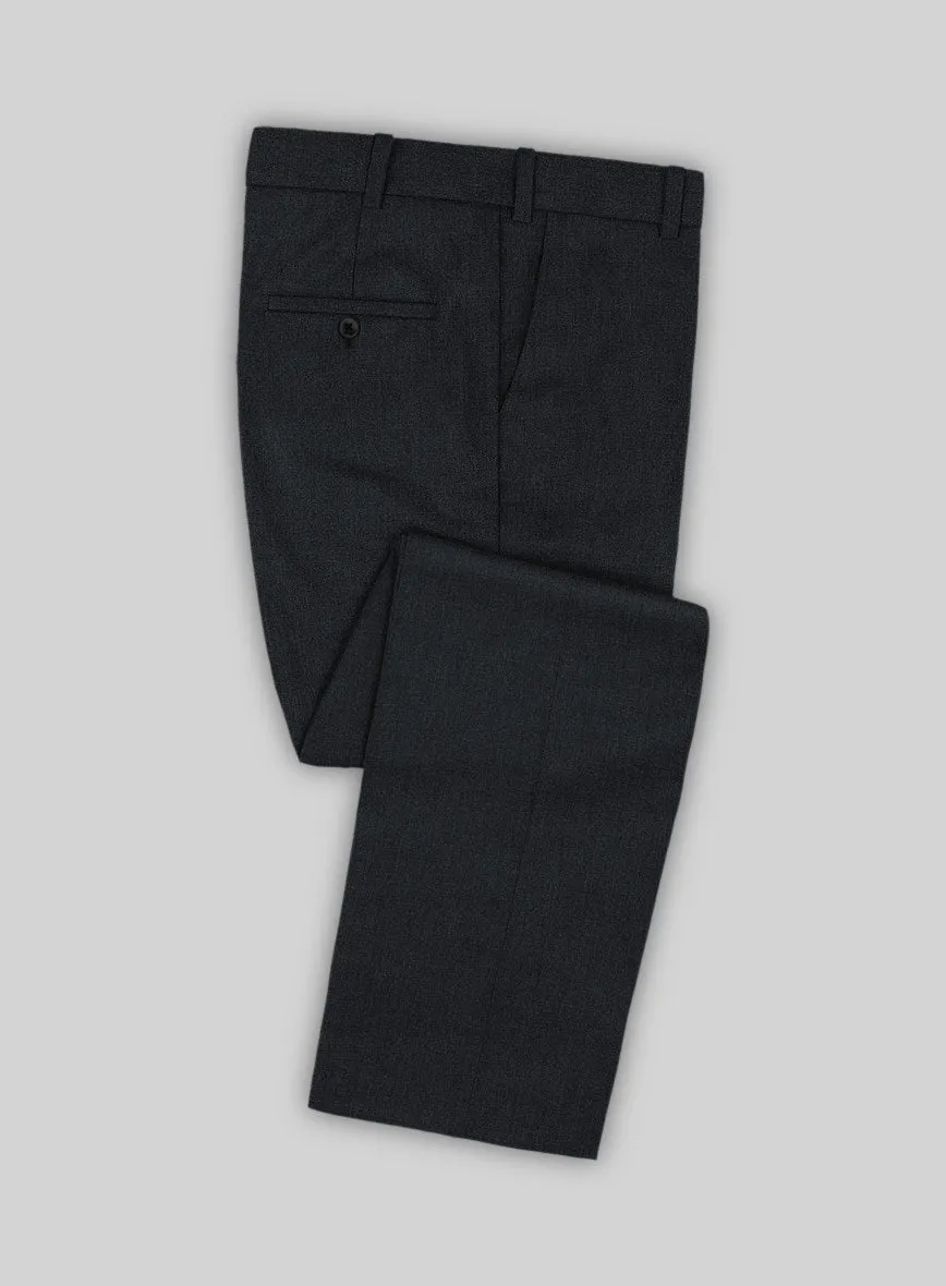 Noble Black Wool Silk Linen Pants