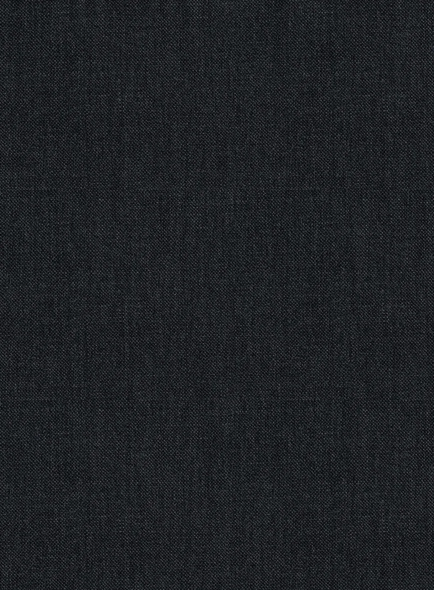 Noble Black Wool Silk Linen Pants