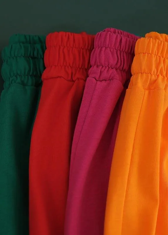 Plus Size Orange Pockets Harem Pants Summer