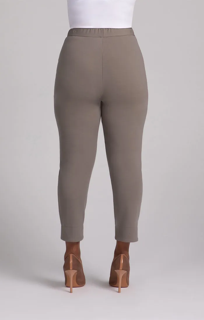 Sympli Lightweight Ponte Hepburn Ankle Pant - Taupe