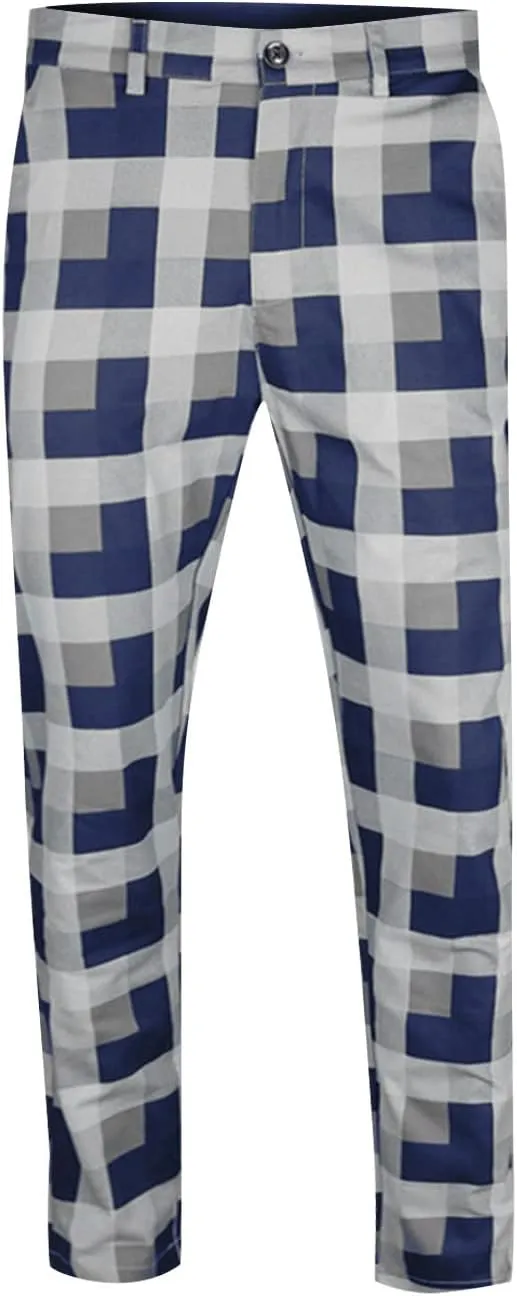 Ymosrh Khaki Cargo Pants for Men Fashion Stretch Dress Pants Slim Fit Plaid Pants Business Suit Casual Golf Work