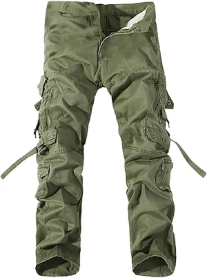 Ymosrh Khaki Cargo Pants for Men Work Pants Cotton Relaxed Fit Military Pants with Multi Pockets Stretch Pants