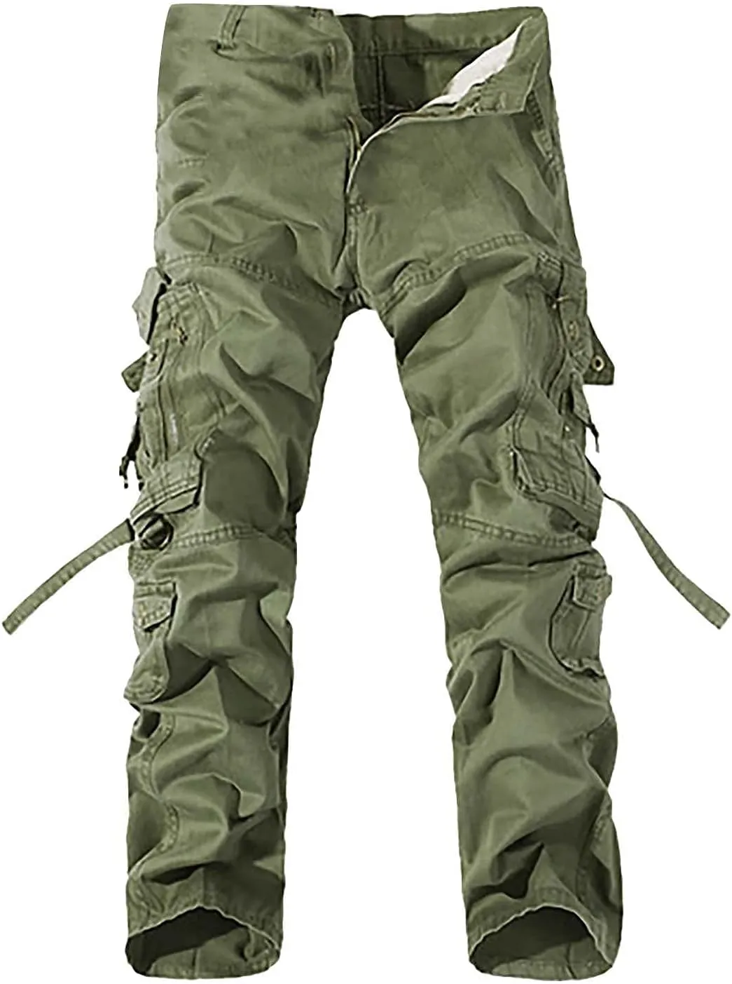 Ymosrh Khaki Cargo Pants for Men Work Pants Cotton Relaxed Fit Military Pants with Multi Pockets Stretch Pants