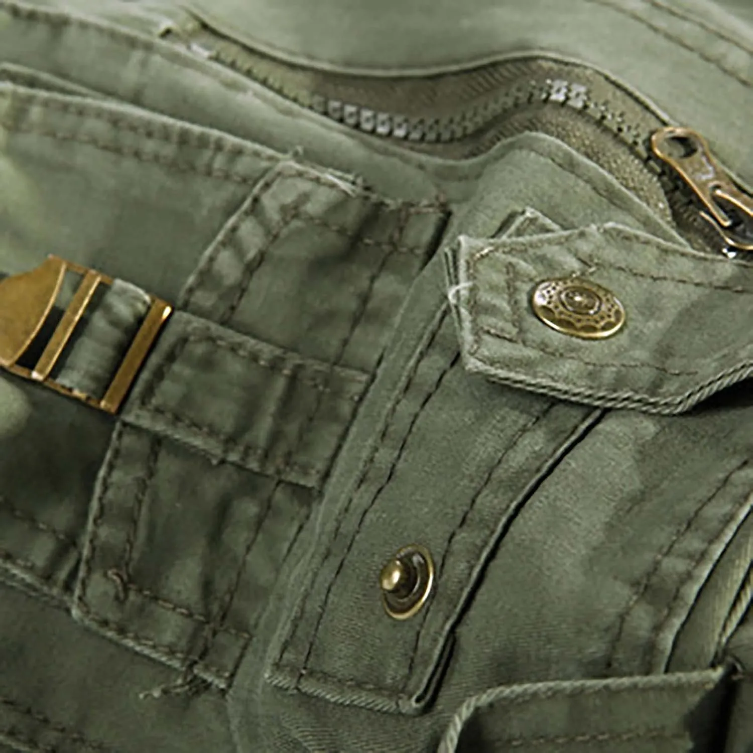 Ymosrh Khaki Cargo Pants for Men Work Pants Cotton Relaxed Fit Military Pants with Multi Pockets Stretch Pants
