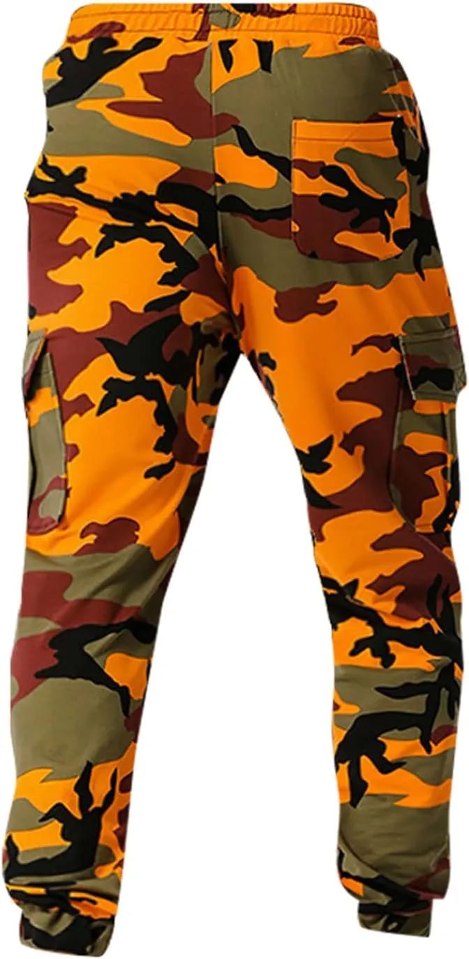 Ymosrh Mens Pants Fashion Men's Patchwork Camouflage Jogging Pants Outdoor Sports Fitness Stretch